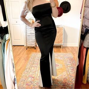 RAMPAGE | Vintage Black White Formal Strapless Gown Dress